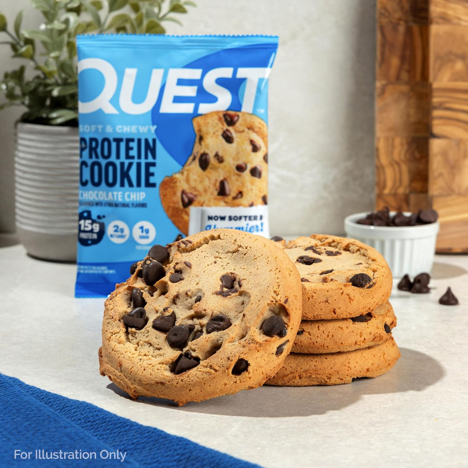 quest nutrition chocolate chip protein cookie 12 count 15g protein keto friendly