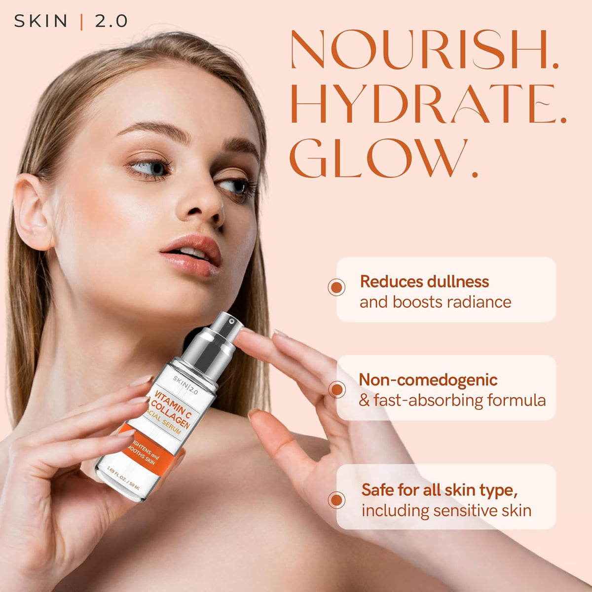Vitamin C Serum - Dermatologist Tested, Anti-Aging & Dark Spot Remover 1.69 Fl. oz - Cart Shape