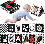 URMYWO Black and White Baby Toy, Tummy Time High Contrast Newborn Toys 0-3 Months, Soft Baby Book, Visual Stimulation Montessori Sensory Infant Toys 0-6-12 Months, Boy Girl Shower Gift, Easter Stuffer