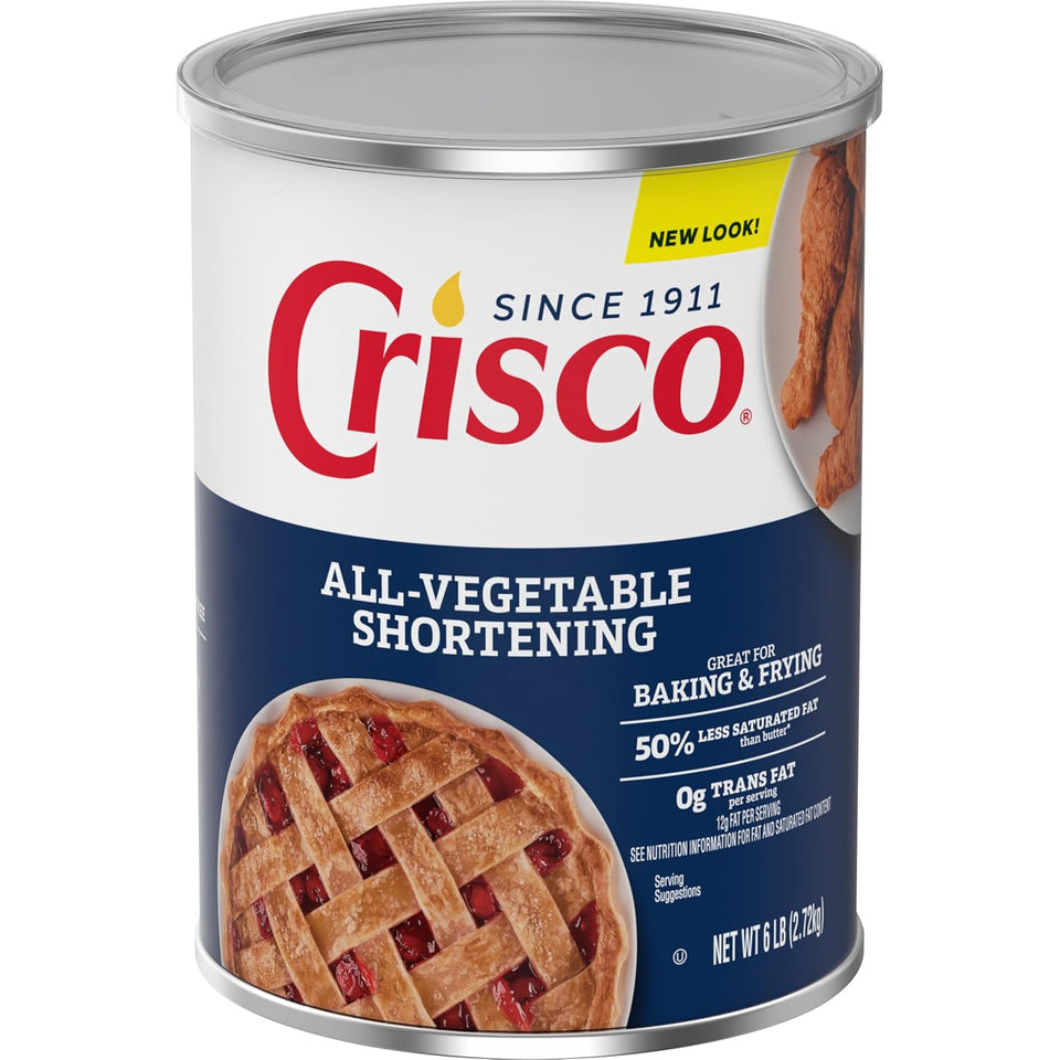 Crisco All-Vegetable Shortening, 6 Pounds, Blue for Baking, Frying, and Gluten-Free Recipes