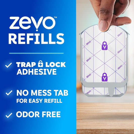 Zevo Flying Insect Trap Official Refill Cartridges - Fits Both Zevo Trap & MAX Indoor Fly Trap - Authentic Trap+Lock Technology to Catch Gnats, House & Fruit Flies (6 Official Refill Cartridges)