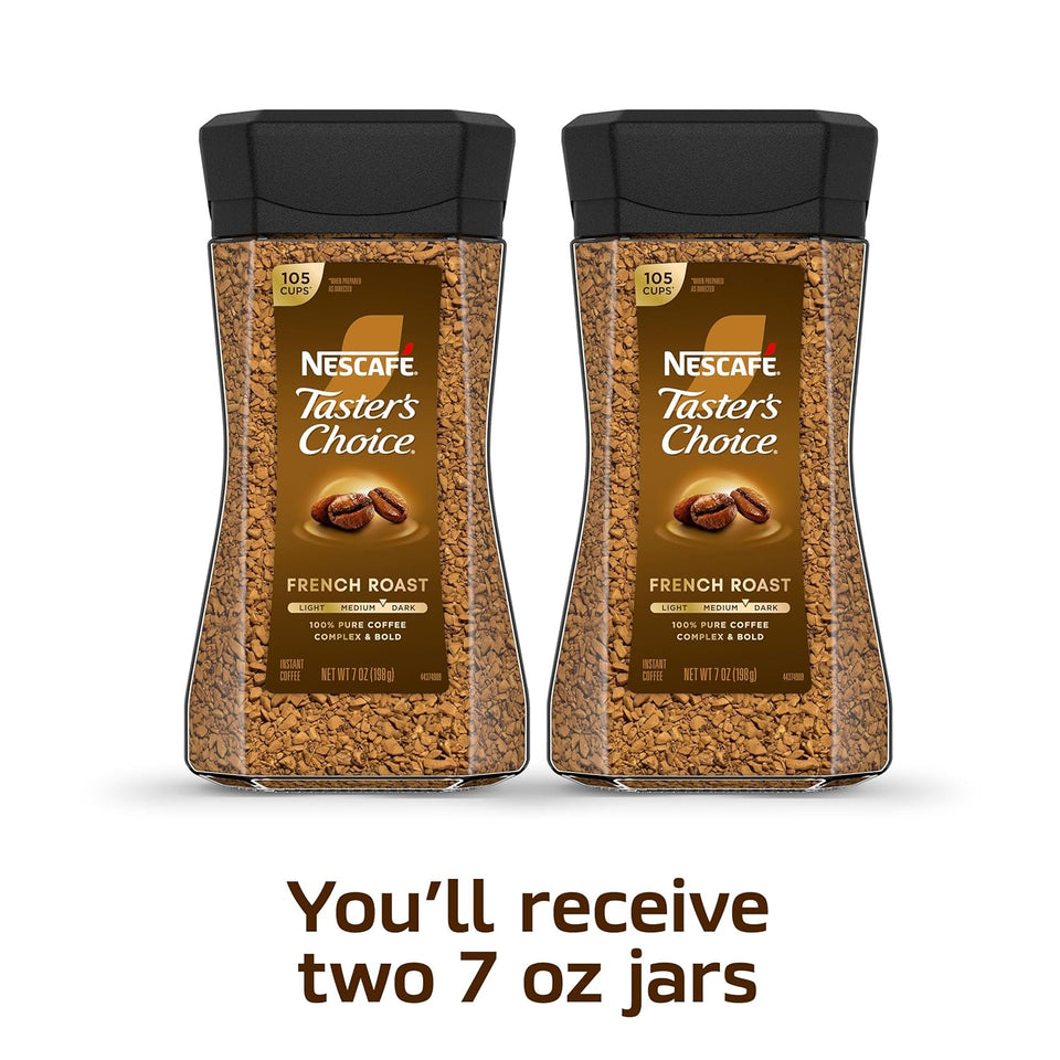 nescafe dark roast instant coffee french roast 2 jars 7 oz each
