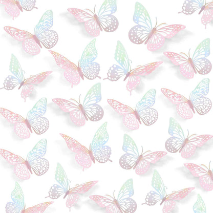 SAOROPEB 3D Butterfly Wall Decor - 48 Pcs, 4 Styles, 3 Sizes, Gold Butterfly Decorations for Birthday & Party Celebrations, Removable Stickers