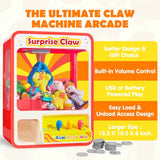 JOYIN Claw Machine Arcade Toy with LED Light & Adjustable Sound, Rechargable Dispenser Toys Mini Vending Machine for Kids - Perfect Christmas & Birthday Big Gifts for Kids, Ages 3+
