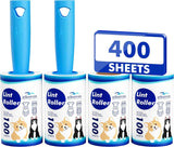 Extra Sticky Lint Roller, Mega Value Set 400 Sheets for Pet Hair Removal, Dog and Cat Lint Remover for Clothes, Furniture, Carpet