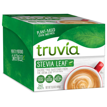 truvia calorie-free stevia leaf packets, 240 count, 16.9 oz carton