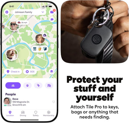 Life360 Tile Pro - Powerful Bluetooth Tracker, Key Finder and Item Locator for Keys Bags, and More. Both iOS and Android Compatible. Phone Finder. 4-Pack (Black/White)
