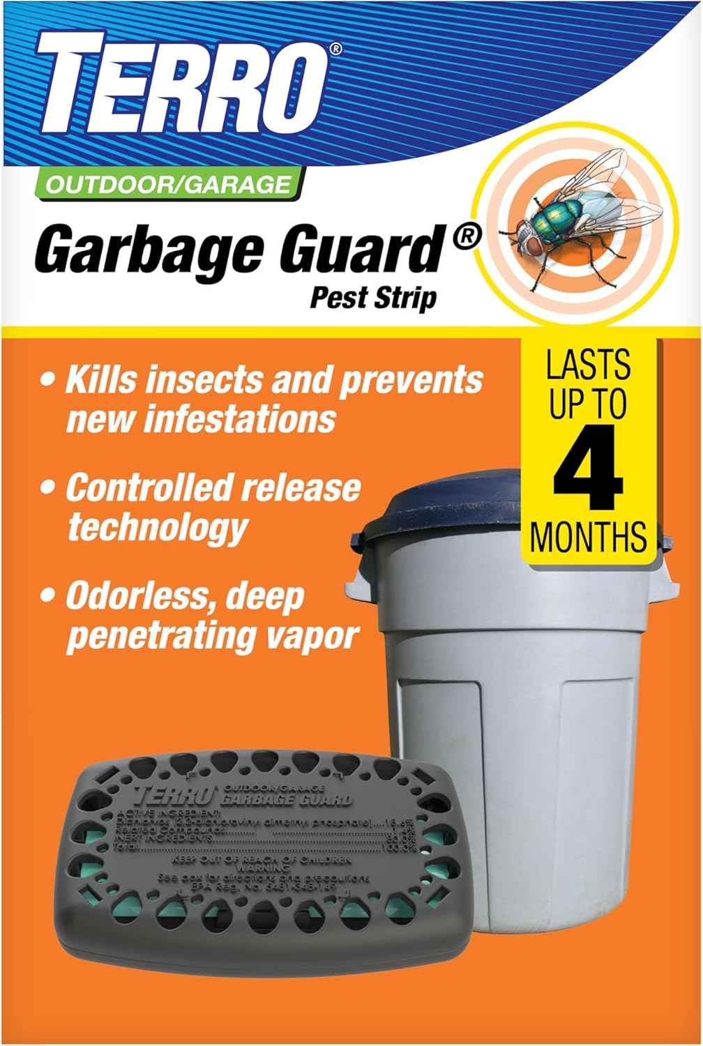 Terro T801SR Garbage Guard Trash Can Insect Killer - Kills Flies, Roach, Maggots, Beetles, and Insects in Outdoor Garbage Can (Pack of 2)