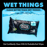 duke unscented extra-large adult wet wipes - 3 pack, 144 flushable wipes, septic and sewer safe