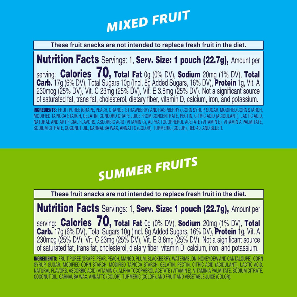 Welch's Mixed Fruit & Summer Fruits Fruit Snacks, 0.8 oz, Gluten-Free, 25% Daily Vitamins C, A & E, 60-Pack