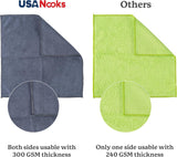 usanooks microfiber cleaning cloth grey 12 pack 12.5x12.5 inches high performance ultra absorbent