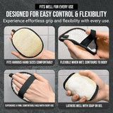 Natural loofah body scrubbers for men, black and white 2PCS Egyptian luffa sponge exfoliator set, durable men's hygiene pad