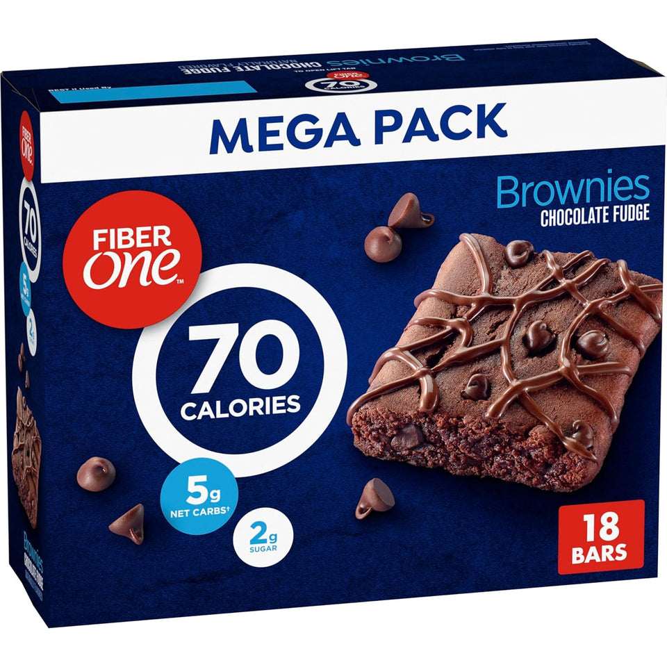Fiber One 70 Calorie Brownies Chocolate Fudge Snack Bars Mega Pack 18 Ct 16 oz
