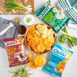 quest nutrition protein chips variety pack, 12-pack, bbq, cheddar, sour cream, high protein, low carb, 1.1 oz