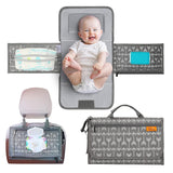 Kopi Baby Portable Diaper Changing Pad - Grey, Classic, 7.35 x 11.5 inches, Foldable, Infant Travel Station Kit, Newborn Gift
