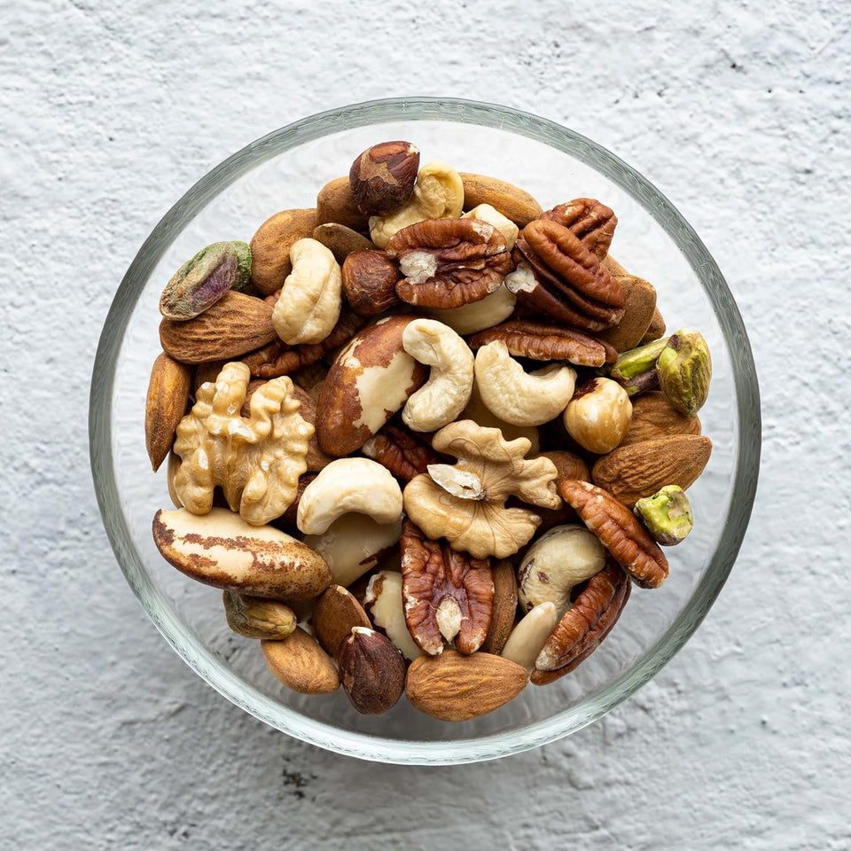 Yupik raw mix nuts, 1 lb, natural mixed nuts with almonds, walnuts, pistachios, cashews, and Brazil nuts, healthy snack, brown
