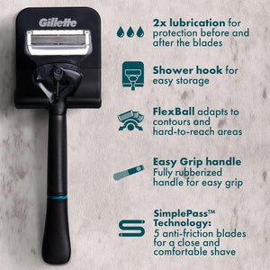 Gillette Intimate Razor for Men, Men’s Pubic Razors with 5-Blade Refills, Gentle and Easy to Use