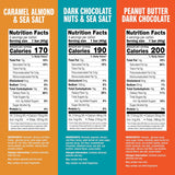 KIND Dark Chocolate Nuts & Sea Salt, Peanut Butter Dark Chocolate, Caramel Almond Sea Salt Bars - 12 Count Variety Pack