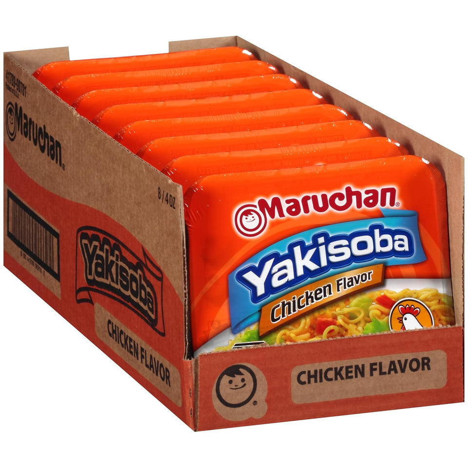 Maruchan Japanese Yakisoba Chicken Instant Noodles, 4 oz, Pack of 8, 8-count multipack