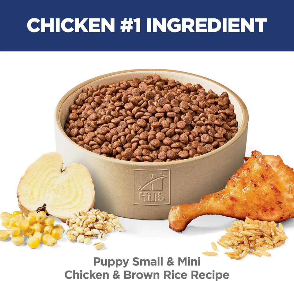 Hills Science Diet puppy small mini breeds dry dog food, chicken brown rice, 4.5 lb bag, small breed puppy food