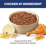 Hills Science Diet puppy small mini breeds dry dog food, chicken brown rice, 4.5 lb bag, small breed puppy food