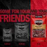 jack links beef jerky original half pounder large jerky bag, 10g protein, 100% beef