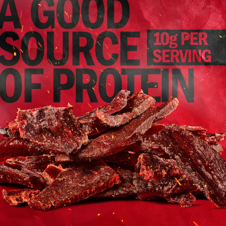 jack links beef jerky original half pounder large jerky bag, 10g protein, 100% beef