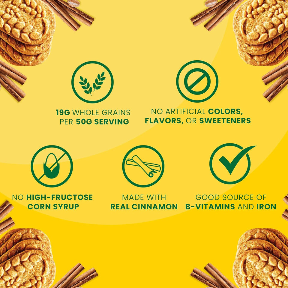 belVita breakfast biscuits, cinnamon brown sugar, 12 packs, 4 biscuits per pack, kosher, cholesterol free