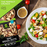 Raw Brazil Nuts, unsalted, no shell, whole, 16oz - 1 LB, packed fresh in resealable bag, kosher healthy snack