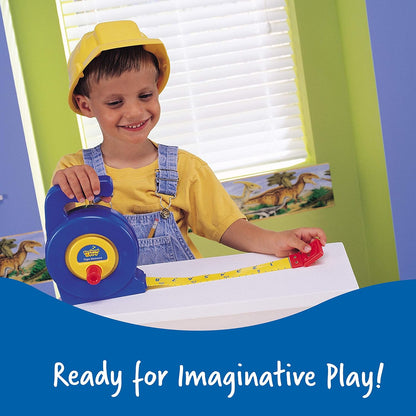 Learning Resources Pretend Play 3" Long Tape Measure - Kids Construction Toys, Preschool Activities, Pretend Play For Toddlers , Height Measurement Counting Tool, Fine Motor Skills, Homeschool