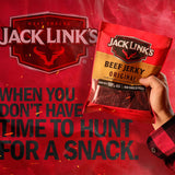 jack links beef jerky original half pounder large jerky bag, 10g protein, 100% beef