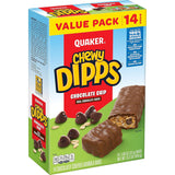 Quaker Chewy Dipps Granola Bars, Chocolate Chip, 14 Count, 1.09 oz, 100% Whole Grains, No Artificial Preservatives