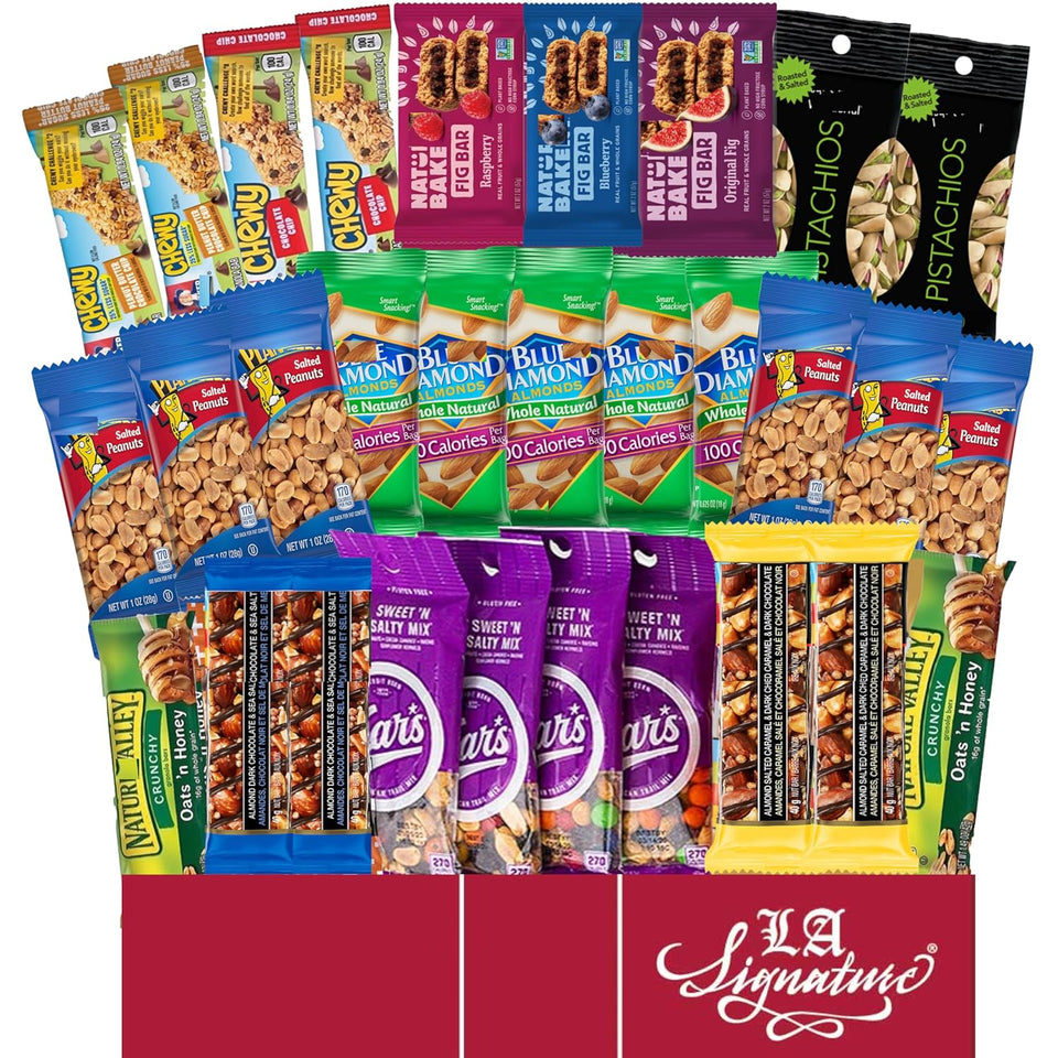 la signature 30 count bars and nuts variety gift box bundle present