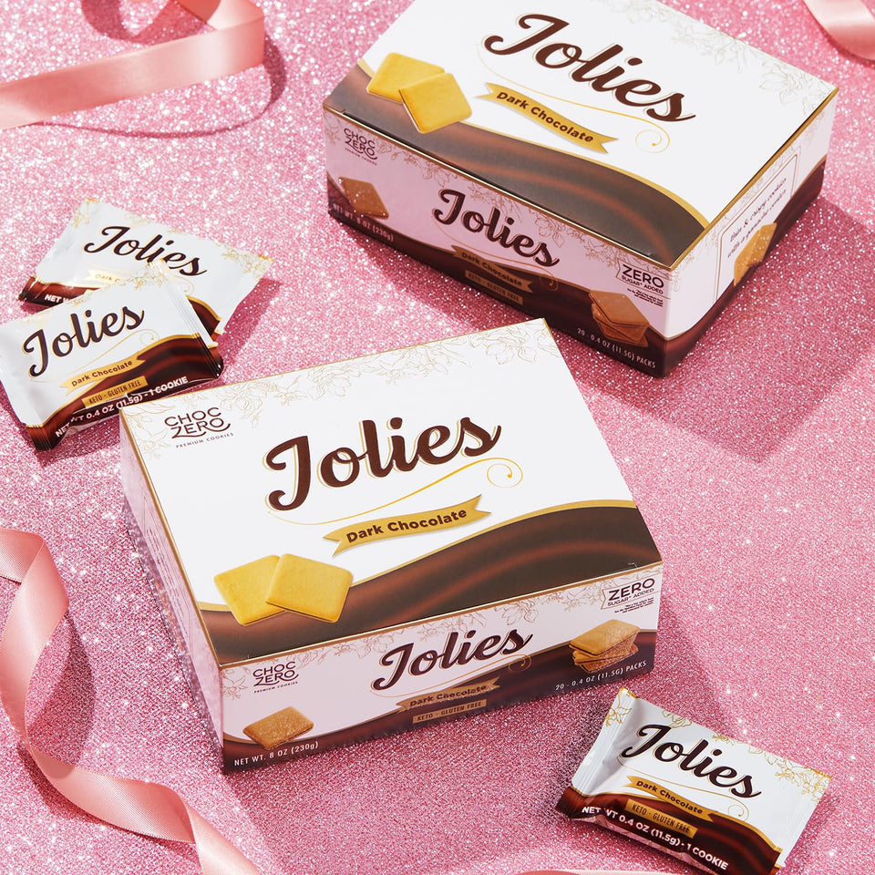 choczero dark chocolate jolies gluten free sugar free keto cookies box 20 count 8 ounce