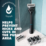Gillette Intimate Razor for Men, Men’s Pubic Razors with 5-Blade Refills, Gentle and Easy to Use