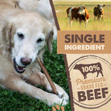 Mighty Paw 12" All Natural Grass Fed Beef Bully Sticks for Large Dogs and Small Breeds - Single Ingredient Treats