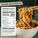 Momofuku sesame miso ramen noodles by David Chang, air-dried instant noodles with sauce, 4 servings, 12g plant based protein