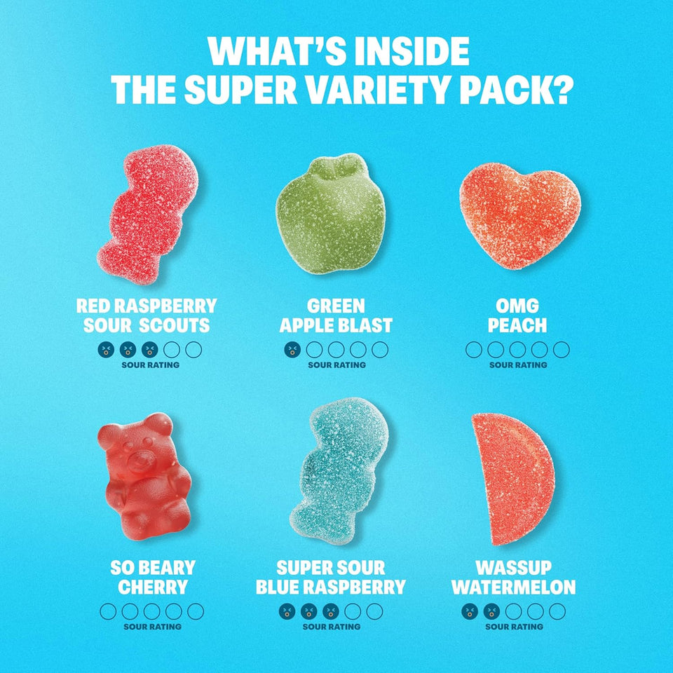 Shameless Snacks Low Carb Keto Gummies - Super Variety Pack with 6 Childhood Favorite Flavors