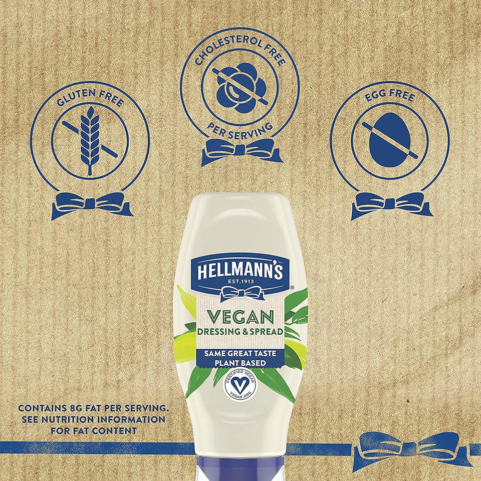 Hellmann's Vegan 3 Ct Dressing & Spread, Plant-Based Mayo Alternative, Same Great Taste, Gluten-Free, 11.5 oz