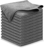usanooks microfiber cleaning cloth grey 12 pack 12.5x12.5 inches high performance ultra absorbent