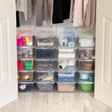 IRIS USA 20-Pack Storage Bins with Lids, 6 Quart, Shoe Boxes Clear Stackable Containers Organize Shoes Closet Shelves, Classroom Organization Teacher Tools, Game Storage - BPA-Free Plastic