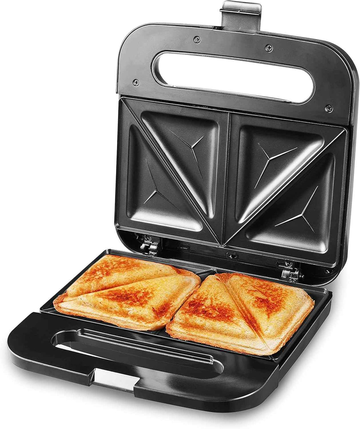 Elite Gourmet ESM2207XSS 2-Slice Sandwich and Panini Maker with Nonstick Plates