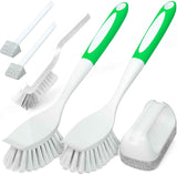 Holikme 6-Pack Kitchen Cleaning Brush Set in Green for Dishes, Sink and Tile Cleaning